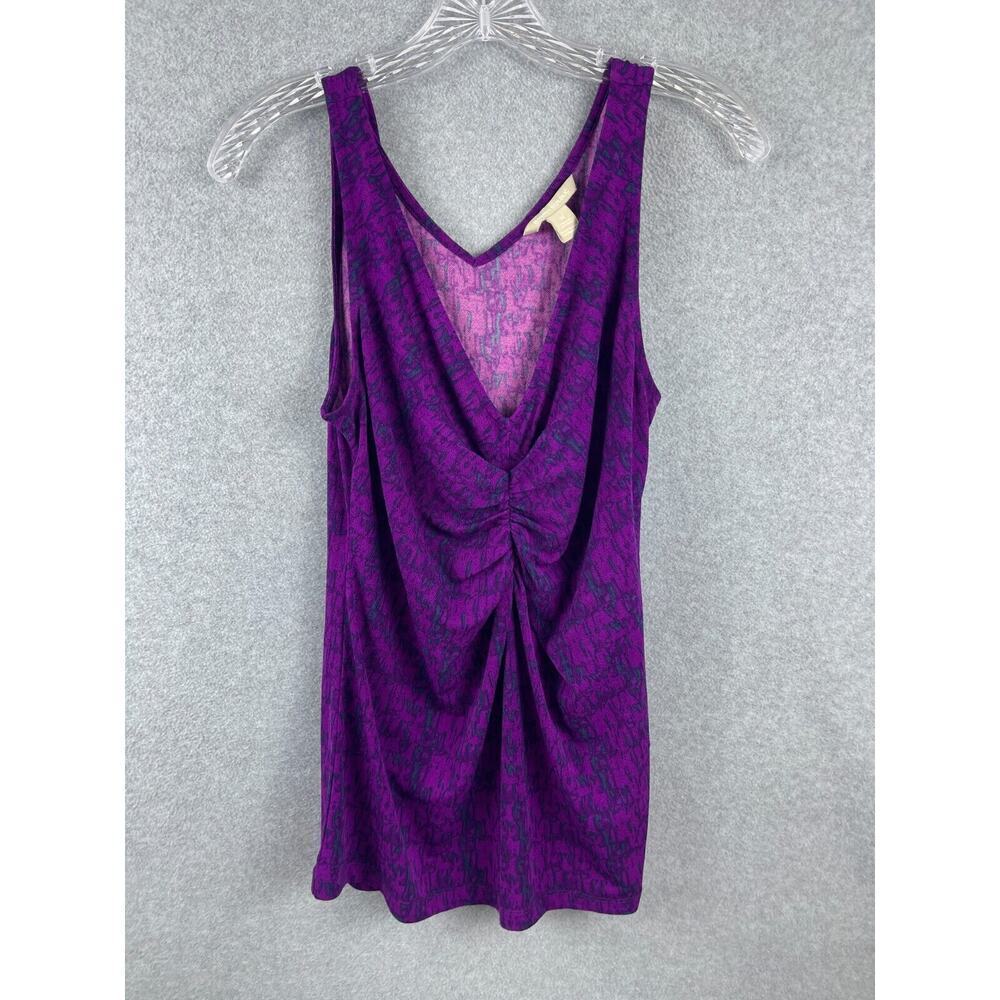 Banana Republic Purple Sleeveless Drape Front Blouse